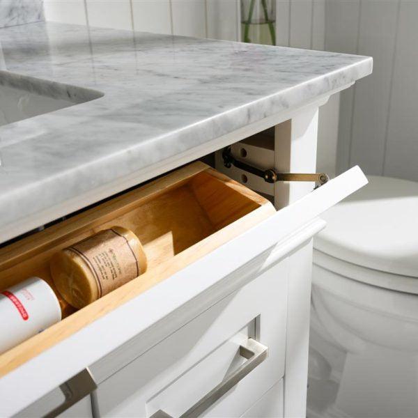 Legion Furniture 36" White Finish Sink Vanity Cabinet with Carrara White Top - WLF2236-W