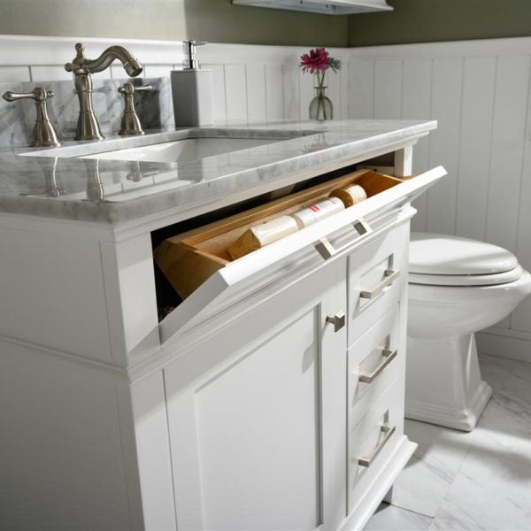 Legion Furniture 36" White Finish Sink Vanity Cabinet with Carrara White Top - WLF2236-W