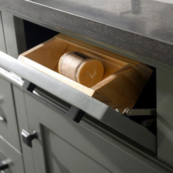 Legion Furniture 54" Pewter Green Finish Double Sink Vanity Cabinet with Blue Lime Stone Top - WLF2254-PG