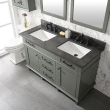 Load image into Gallery viewer, Legion Furniture 54&quot; Pewter Green Finish Double Sink Vanity Cabinet with Blue Lime Stone Top - WLF2254-PG
