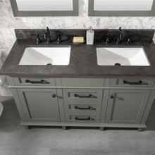 Load image into Gallery viewer, Legion Furniture 54&quot; Pewter Green Finish Double Sink Vanity Cabinet with Blue Lime Stone Top - WLF2254-PG
