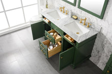 Load image into Gallery viewer, Legion Furniture 54&quot; Vogue Green Finish Double Sink Vanity Cabinet with Carrara White Top - WLF2254-VG