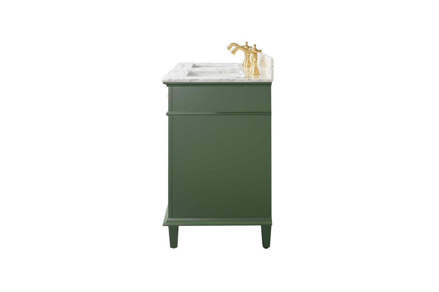 Legion Furniture 54" Vogue Green Finish Double Sink Vanity Cabinet with Carrara White Top - WLF2254-VG