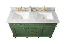 Load image into Gallery viewer, Legion Furniture 54&quot; Vogue Green Finish Double Sink Vanity Cabinet with Carrara White Top - WLF2254-VG