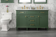 Load image into Gallery viewer, Legion Furniture 54&quot; Vogue Green Finish Double Sink Vanity Cabinet with Carrara White Top - WLF2254-VG