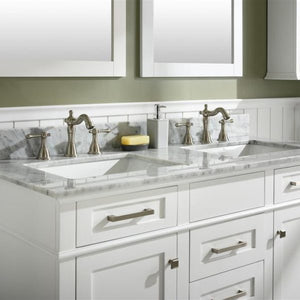 Legion Furniture 54" White Finish Double Sink Vanity Cabinet with Carrara White Top - WLF2254-W