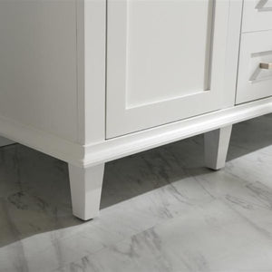 Legion Furniture 54" White Finish Double Sink Vanity Cabinet with Carrara White Top - WLF2254-W