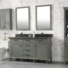 Load image into Gallery viewer, Legion Furniture 60&quot; Pewter Green Finish Double Sink Vanity Cabinet with Blue Lime Stone Top - WLF2260D-PG