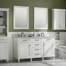 Load image into Gallery viewer, Legion Furniture 60&quot; White Finish Double Sink Vanity Cabinet with Carrara White Top - WLF2260D-W