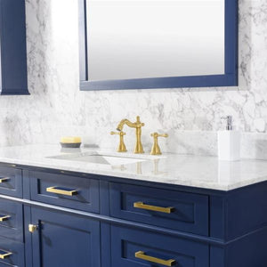 Legion Furniture 60" Blue Finish Single Sink Vanity Cabinet with Carrara White Top - WLF2260S-B