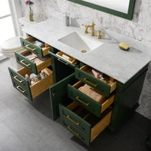 Load image into Gallery viewer, 60&quot; Vogue Green Finish Single Sink Vanity Cabinet with Carrara White Top - WLF2260S-VG