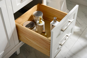 Legion Furniture 60" White Finish Single Sink Vanity Cabinet with Carrara White Top - WLF2160S-W