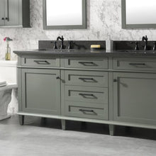 Load image into Gallery viewer, Legion Furniture 72&quot; Pewter Green Double Single Sink Vanity Cabinet with Blue Lime Stone Top - WLF2272-PG