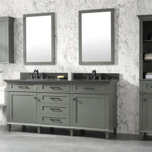 Load image into Gallery viewer, Legion Furniture 72&quot; Pewter Green Double Single Sink Vanity Cabinet with Blue Lime Stone Top - WLF2272-PG