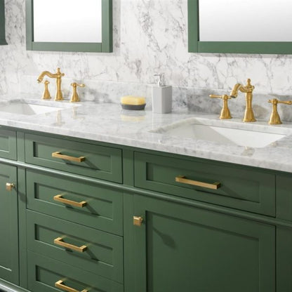 Legion Furniture 72" Vogue Green Double Single Sink Vanity Cabinet with Carrara White Top - WLF2272-VG