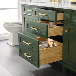 Legion Furniture 72" Vogue Green Double Single Sink Vanity Cabinet with Carrara White Top - WLF2272-VG