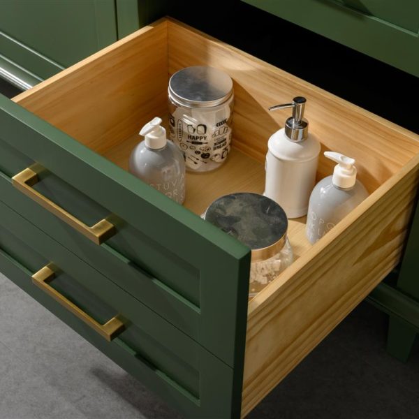 Legion Furniture 72" Vogue Green Double Single Sink Vanity Cabinet with Carrara White Top - WLF2272-VG