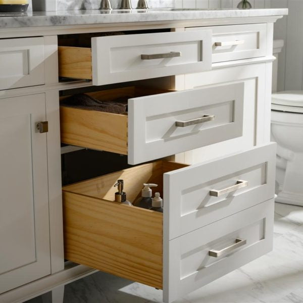 Legion Furniture 72" White Double Single Sink Vanity Cabinet with Carrara White Top - WLF2272-W