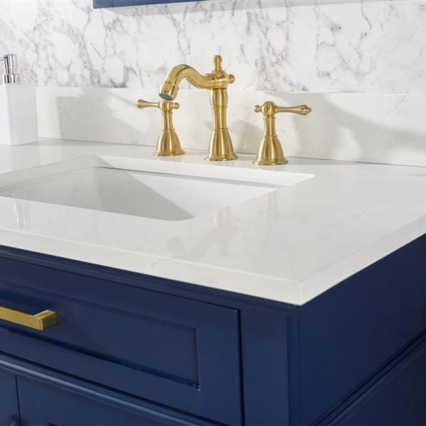 Legion Furniture 80" Blue Double Sink Vanity Cabinet with Carrara White Quartz Top Wlf2280-Cw-Qz - WLF2280-B