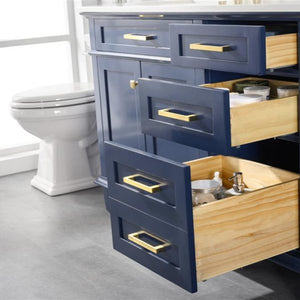 Legion Furniture 80" Blue Double Sink Vanity Cabinet with Carrara White Quartz Top Wlf2280-Cw-Qz - WLF2280-B