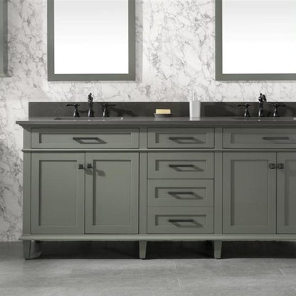 Legion Furniture 80" Pewter Green Double Single Sink Vanity Cabinet with Blue Lime Stone Quartz Top Wlf2280-Bs-Qz - WLF2280-PG