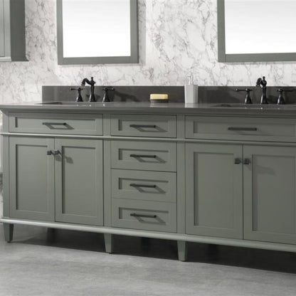 Legion Furniture 80" Pewter Green Double Single Sink Vanity Cabinet with Blue Lime Stone Quartz Top Wlf2280-Bs-Qz - WLF2280-PG