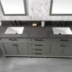 Legion Furniture 80" Pewter Green Double Single Sink Vanity Cabinet with Blue Lime Stone Quartz Top Wlf2280-Bs-Qz - WLF2280-PG
