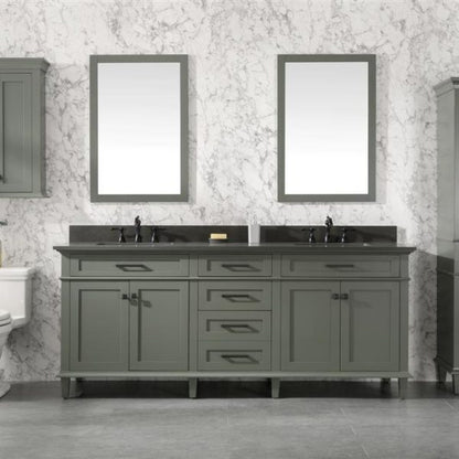 Legion Furniture 80" Pewter Green Double Single Sink Vanity Cabinet with Blue Lime Stone Quartz Top Wlf2280-Bs-Qz - WLF2280-PG