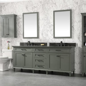 Legion Furniture 80" Pewter Green Double Single Sink Vanity Cabinet with Blue Lime Stone Quartz Top Wlf2280-Bs-Qz - WLF2280-PG