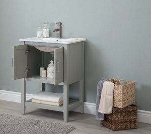 Legion Furniture 24" Kd White Gray Sink Vanity - WLF6023-RL