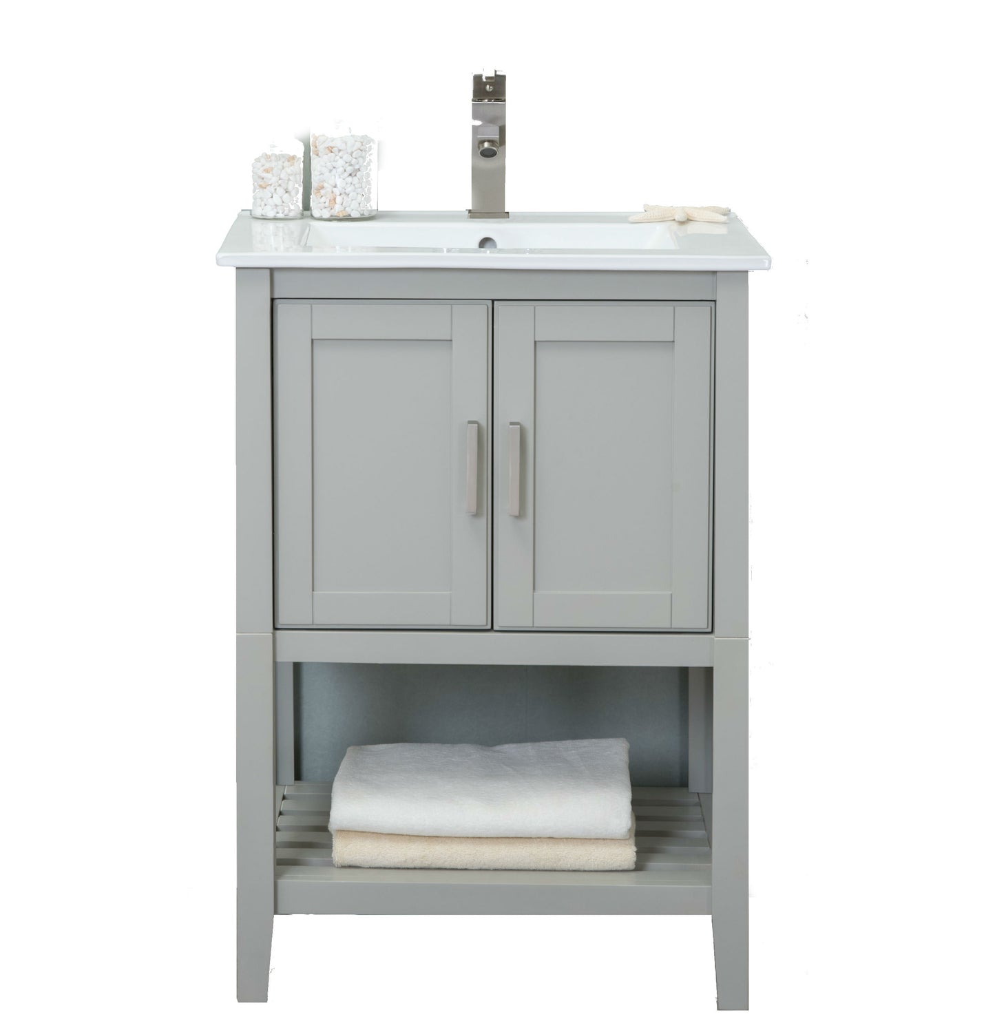 Legion Furniture 24" Kd White Gray Sink Vanity - WLF6023-RL