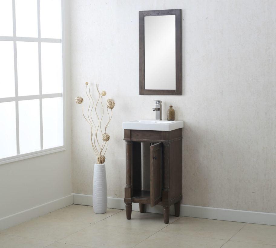 Legion Furniture 18" Weathered Gray Sink Vanity, No Faucet - WLF7021-18