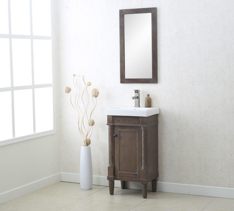 Legion Furniture 18" Weathered Gray Sink Vanity, No Faucet - WLF7021-18