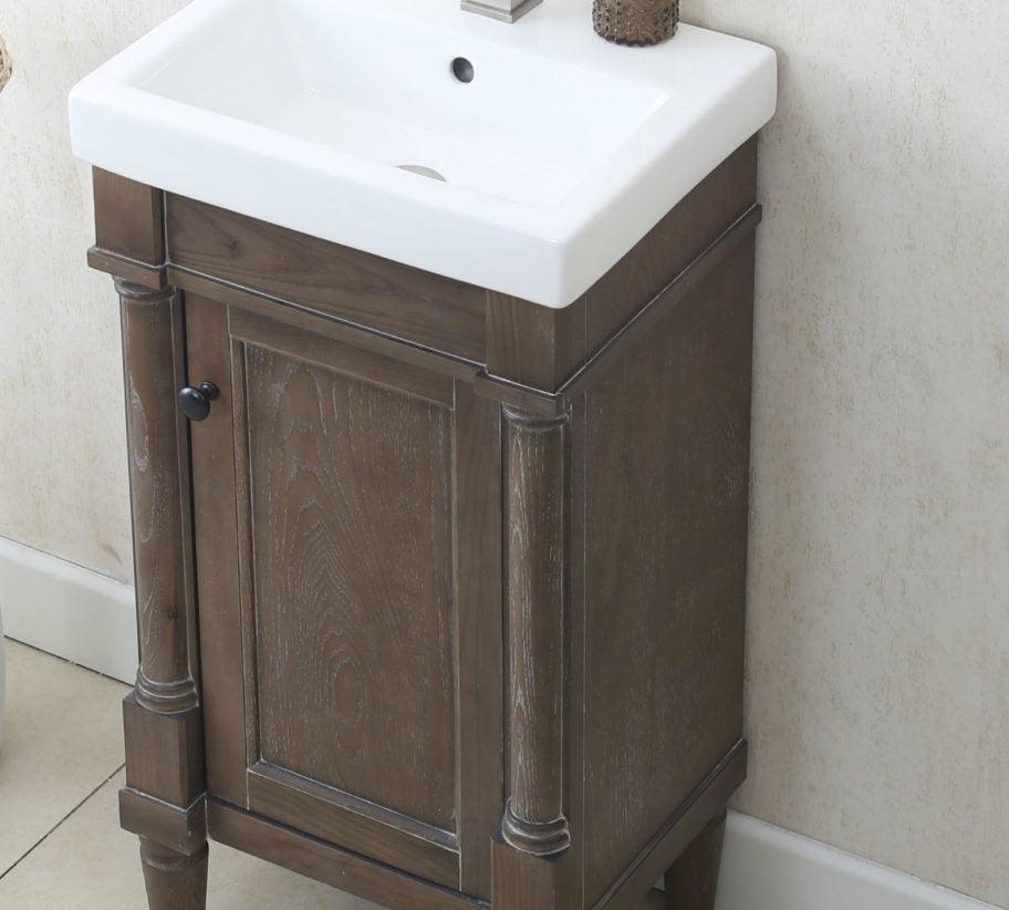 Legion Furniture 18" Weathered Gray Sink Vanity, No Faucet - WLF7021-18
