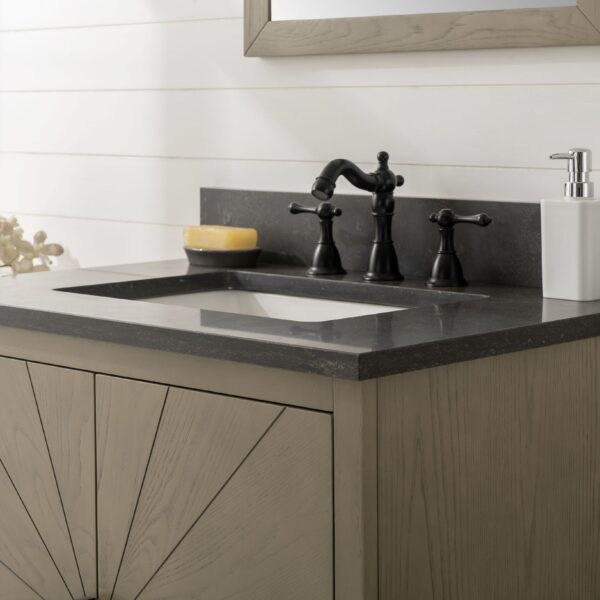 Legion Furniture 30" Antique Gray Oak Vanity with Blue Limestone Top - WLF7040-30-AGO-BS