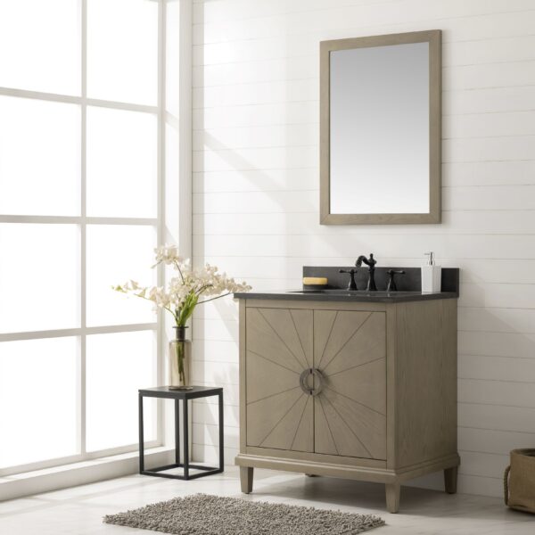 Legion Furniture 30" Antique Gray Oak Vanity with Blue Limestone Top - WLF7040-30-AGO-BS