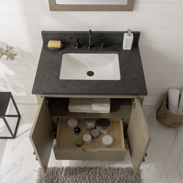 Legion Furniture 30" Antique Gray Oak Vanity with Blue Limestone Top - WLF7040-30-AGO-BS