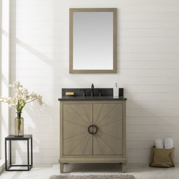 Legion Furniture 30" Antique Gray Oak Vanity with Blue Limestone Top - WLF7040-30-AGO-BS