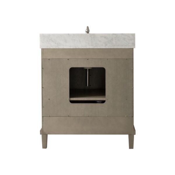 Legion Furniture 30" Antique Gray Oak Vanity with Carrara White Top - WLF7040-30-AGO-CW