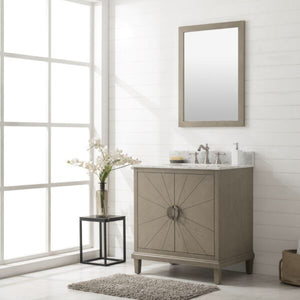 Legion Furniture 30" Antique Gray Oak Vanity with Carrara White Top - WLF7040-30-AGO-CW