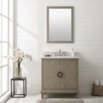 Legion Furniture 30" Antique Gray Oak Vanity with Carrara White Top - WLF7040-30-AGO-CW