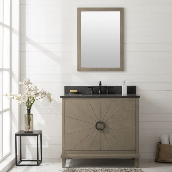 Legion WLF7040-36-AGO-BS 36" Antique Gray Oak Vanity with Blue Limestone Top, Front