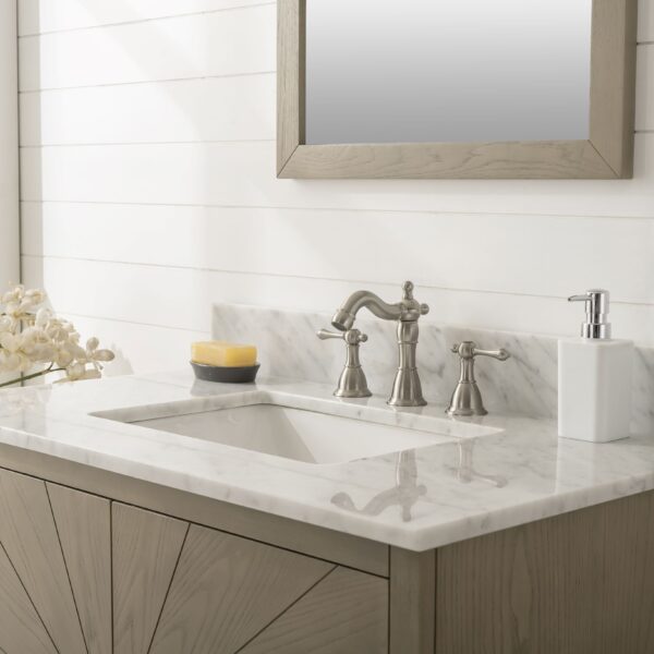 Legion WLF7040-36-AGO-CW 36" Antique Gray Oak  Vanity with Carrara White Top, Front