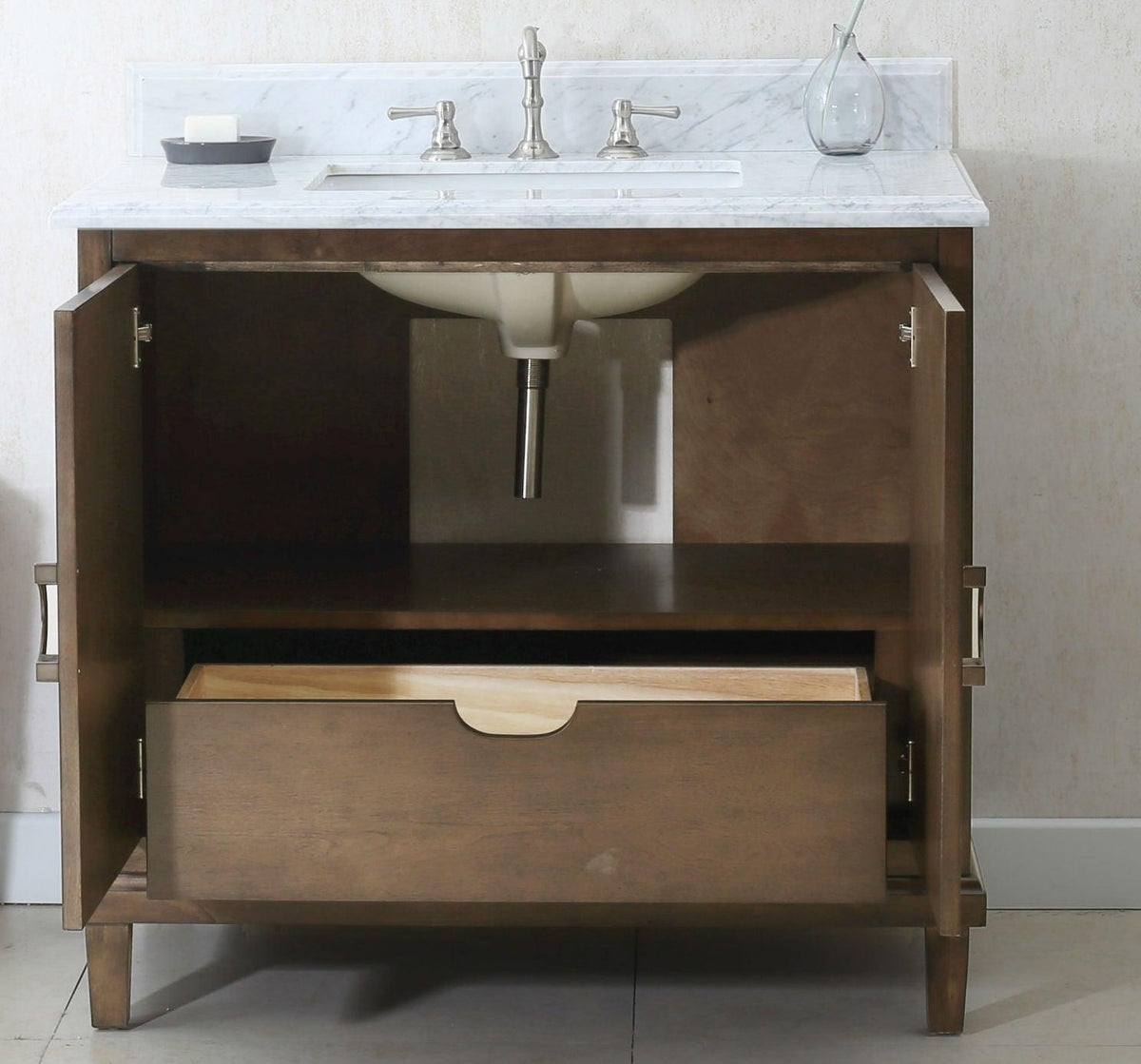 Legion WLF7040-36-CW 36" Antique Coffee Sink Vanity with Wlf7040-37 Top, No Faucet, Close Up, Front