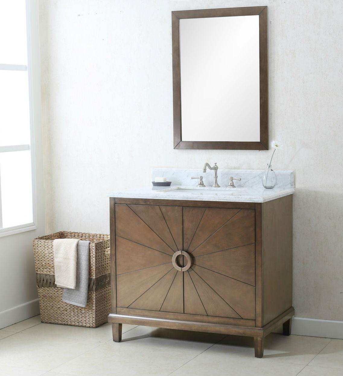 Legion WLF7040-36-CW 36" Antique Coffee Sink Vanity with Wlf7040-37 Top, No Faucet, Front