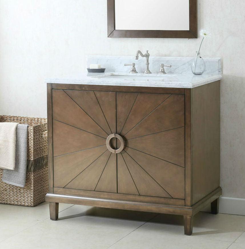 Legion WLF7040-36-CW 36" Antique Coffee Sink Vanity with Wlf7040-37 Top, No Faucet, Front