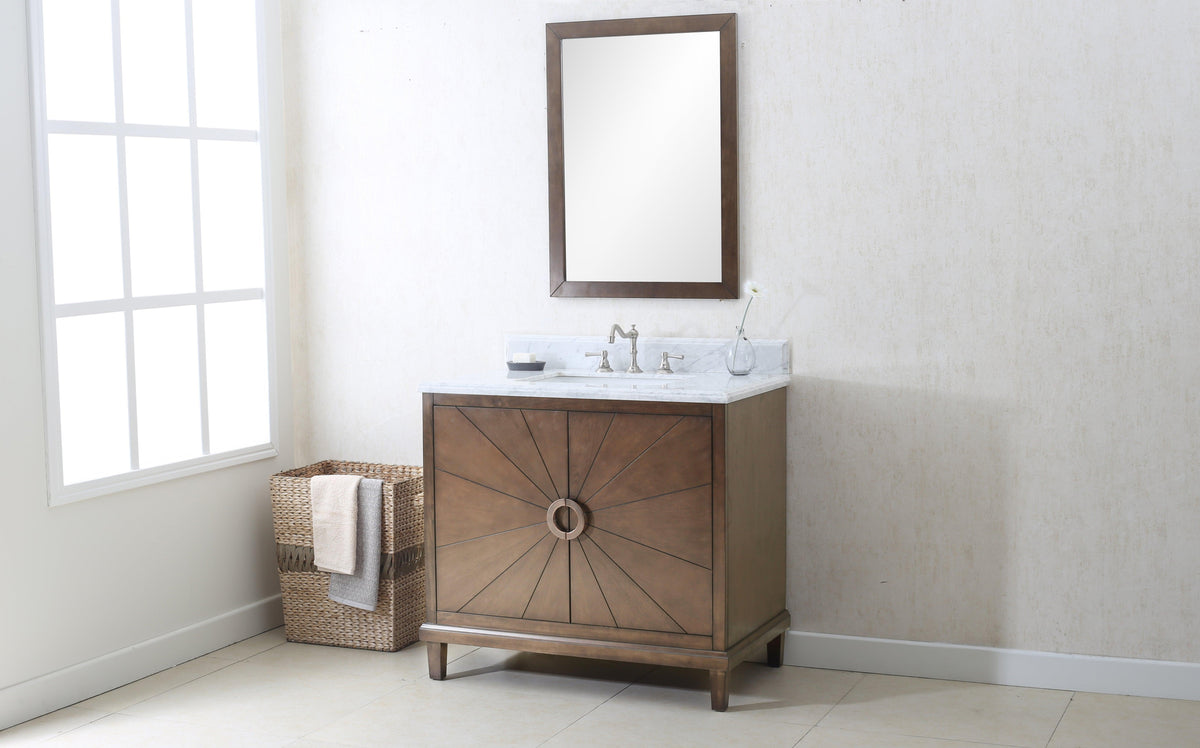 Legion WLF7040-36-CW 36" Antique Coffee Sink Vanity with Wlf7040-37 Top, No Faucet, Front
