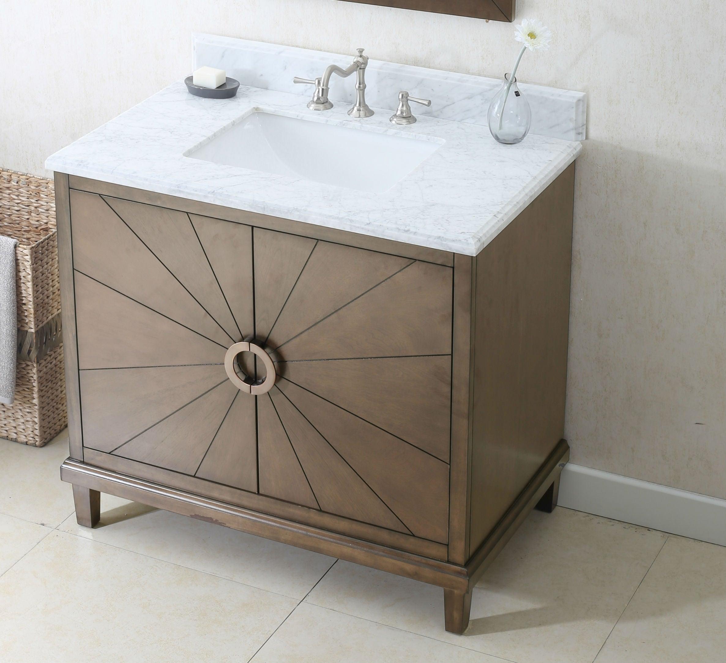 Legion WLF7040-36-CW 36" Antique Coffee Sink Vanity with Wlf7040-37 Top, No Faucet, Top