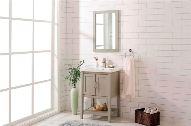 Legion Furniture 24" Kd White Gray Sink Vanity - WLF9024-RL