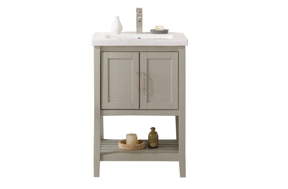 Legion Furniture 24" Kd White Gray Sink Vanity - WLF9024-RL